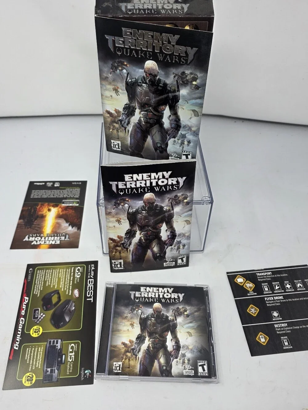 Enemy Territory Quake Wars PC Game Jewel CaseManual Cardboard Slipcover CIB